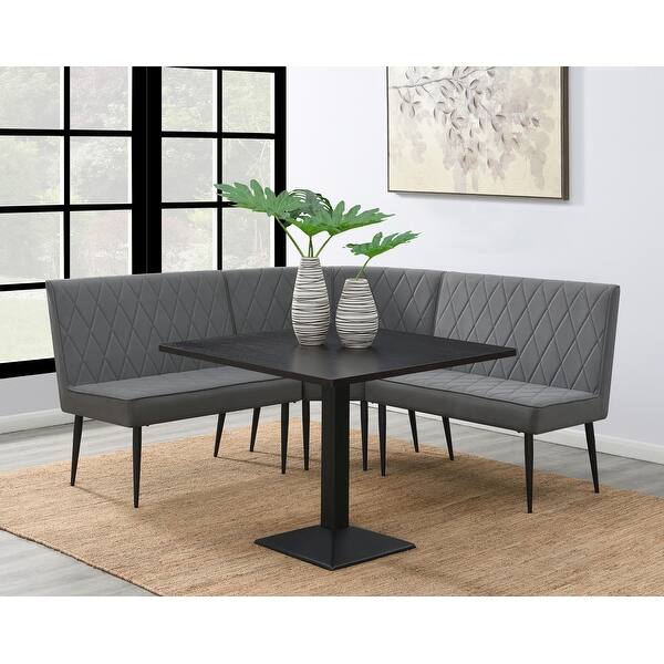 Corinne Grey Upholstered Corner Bench