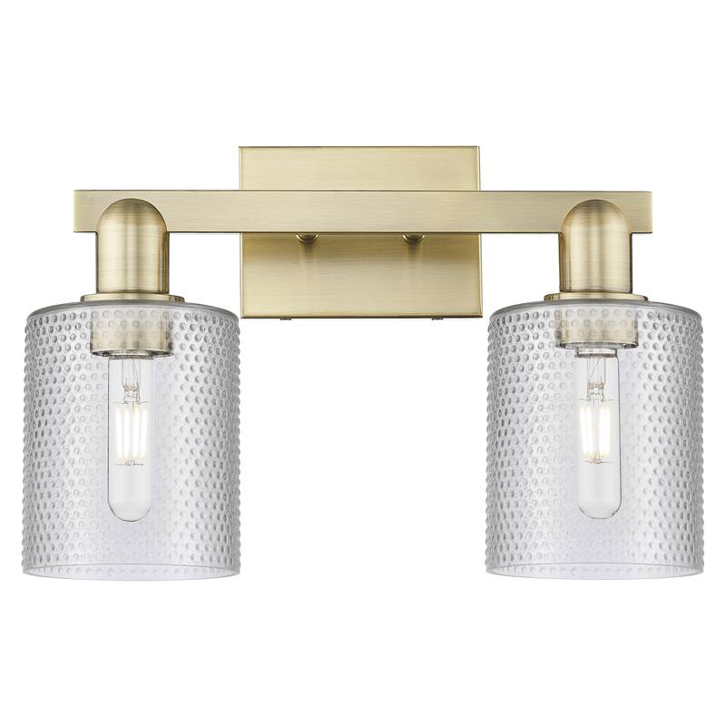 Innovations Lighting Endless Possibilities Arcadia - Cobbleskill - 2 Light 16" Bath Vanity Light - Antique Brass/Clear