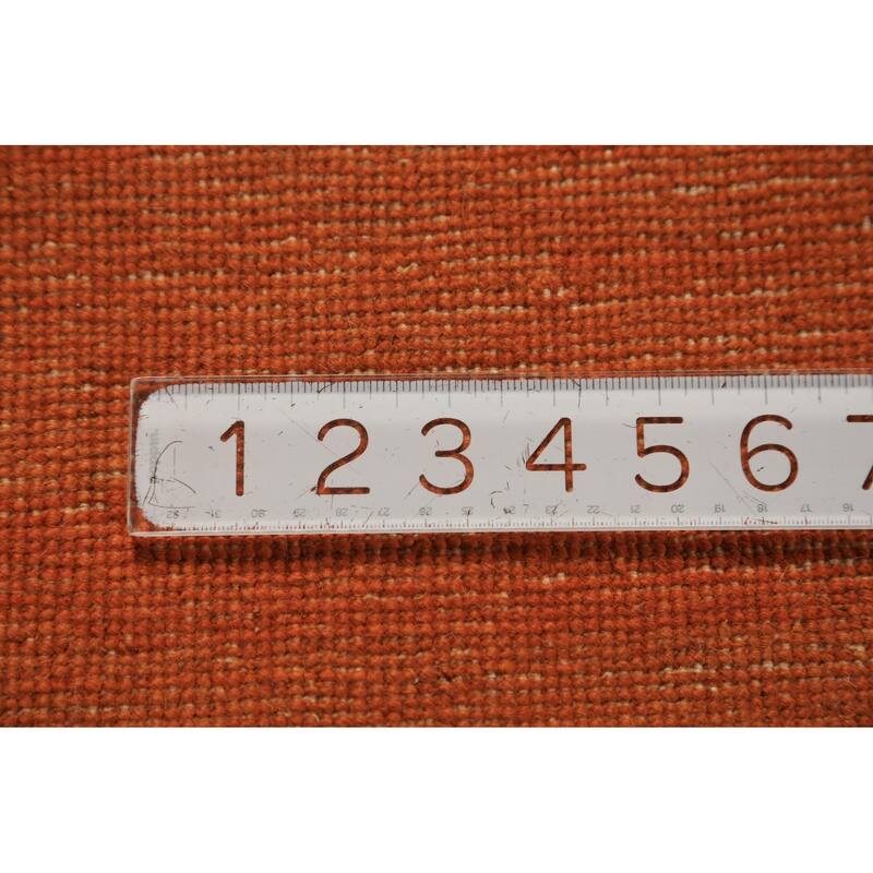 Modern Orange Gabbeh Oriental Area Rug Hand-Knotted Wool Carpet - 6'6" x 9'7"