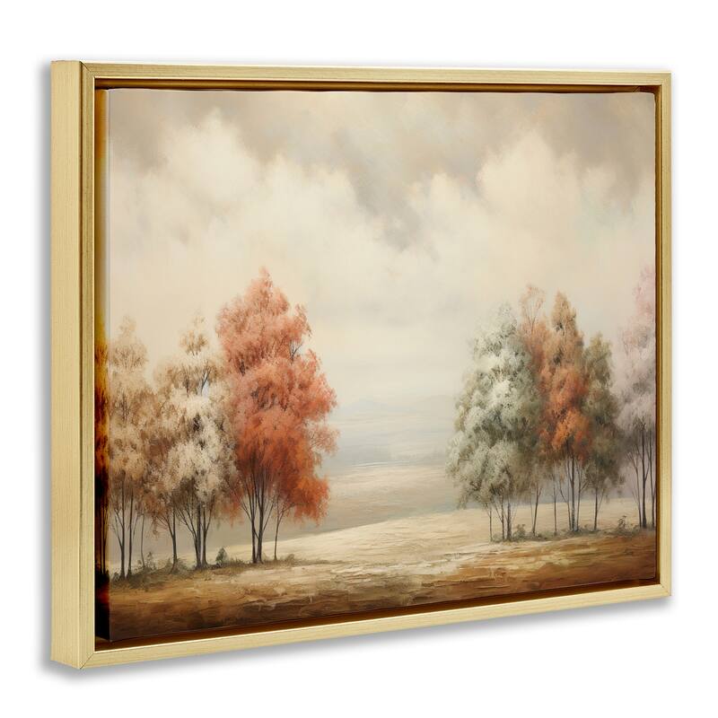 Stupell Muted Autumn Treeline Framed Floater Canvas Wall Art Design By Franklyn Gregory