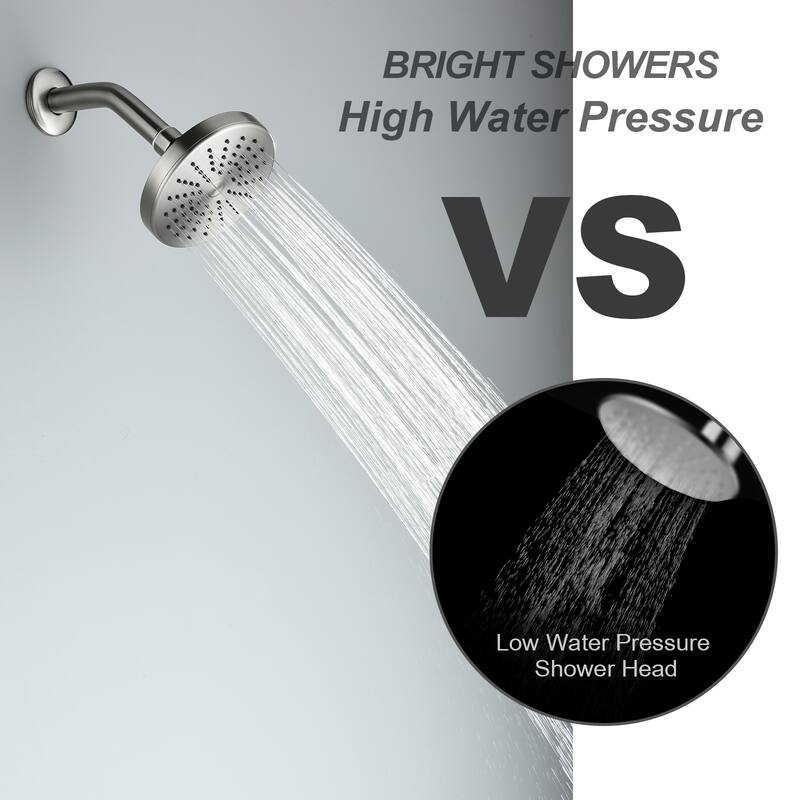 BRIGHT SHOWERS Rain Showerhead Fixed Shower Head Angle Adjustable High