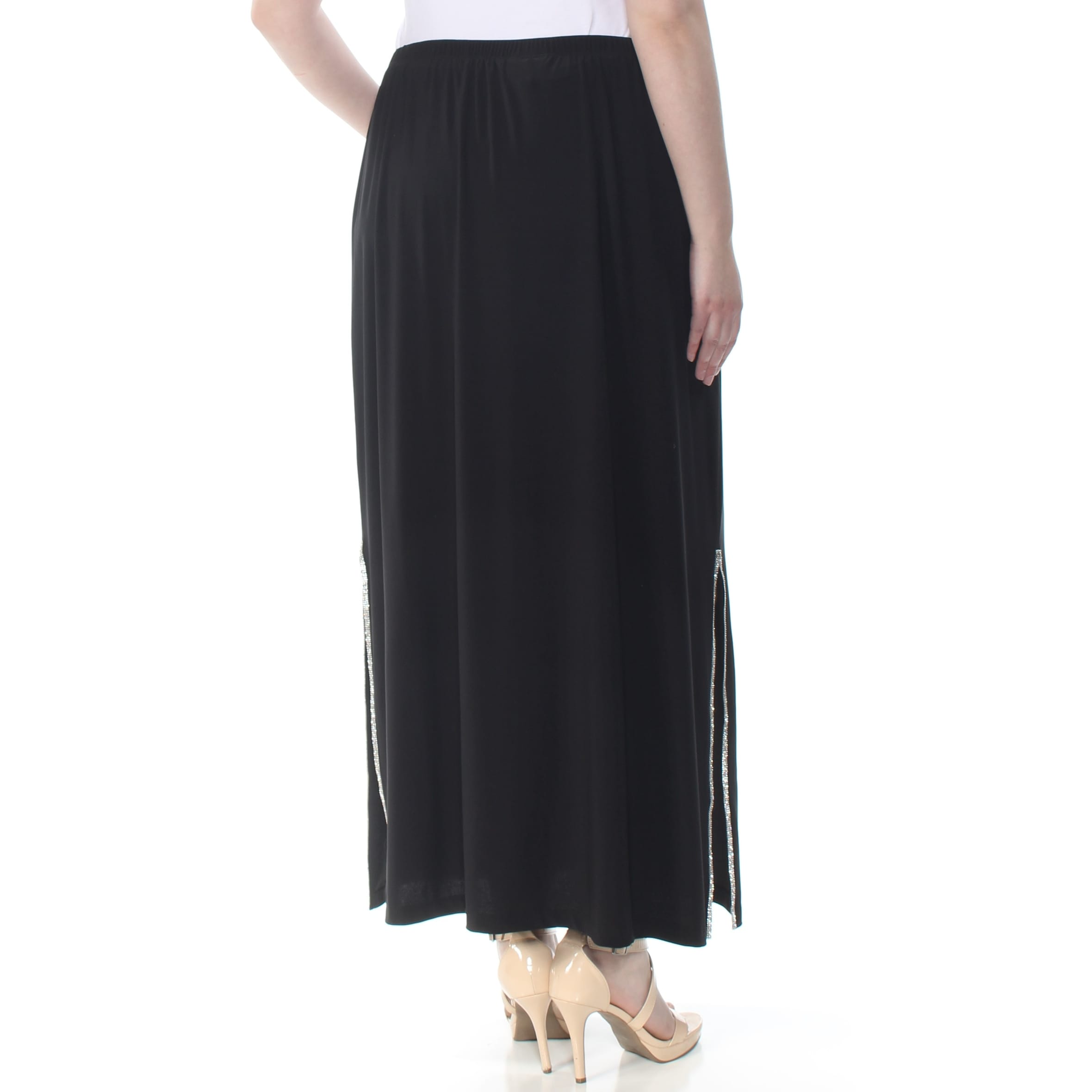 black pleated evening skirt