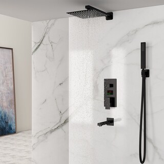 Shower Head System Digital Rainfall Shower Faucet SpoutSet LCD Display ...
