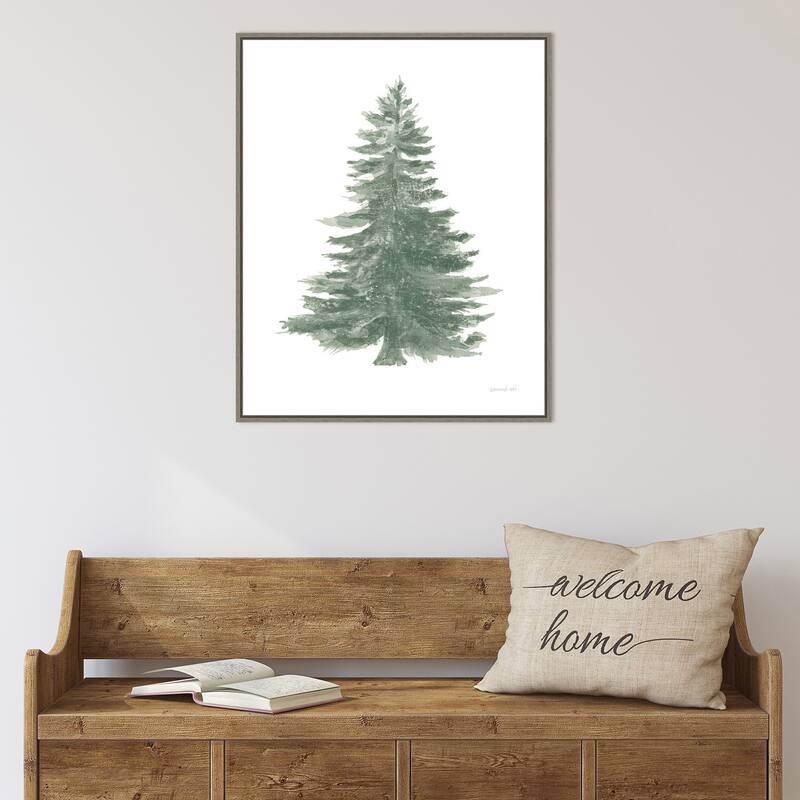 Floursack Holiday Tree by Danhui Nai Framed Canvas Wall Art