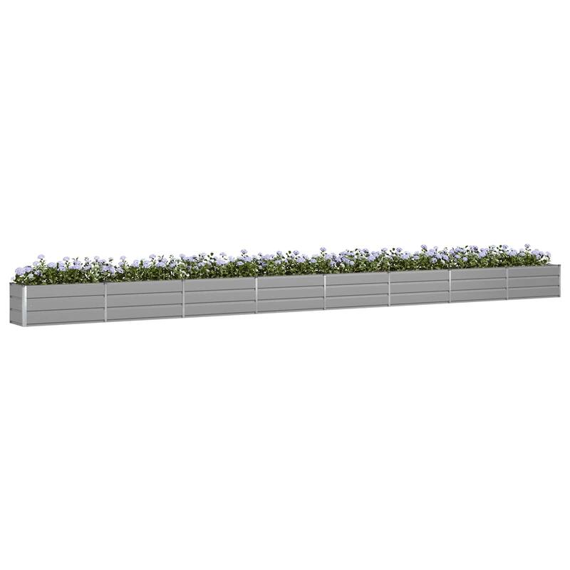 vidaXL Planter in Galvanised Steel - 39.37 x 19.69 x 17.72