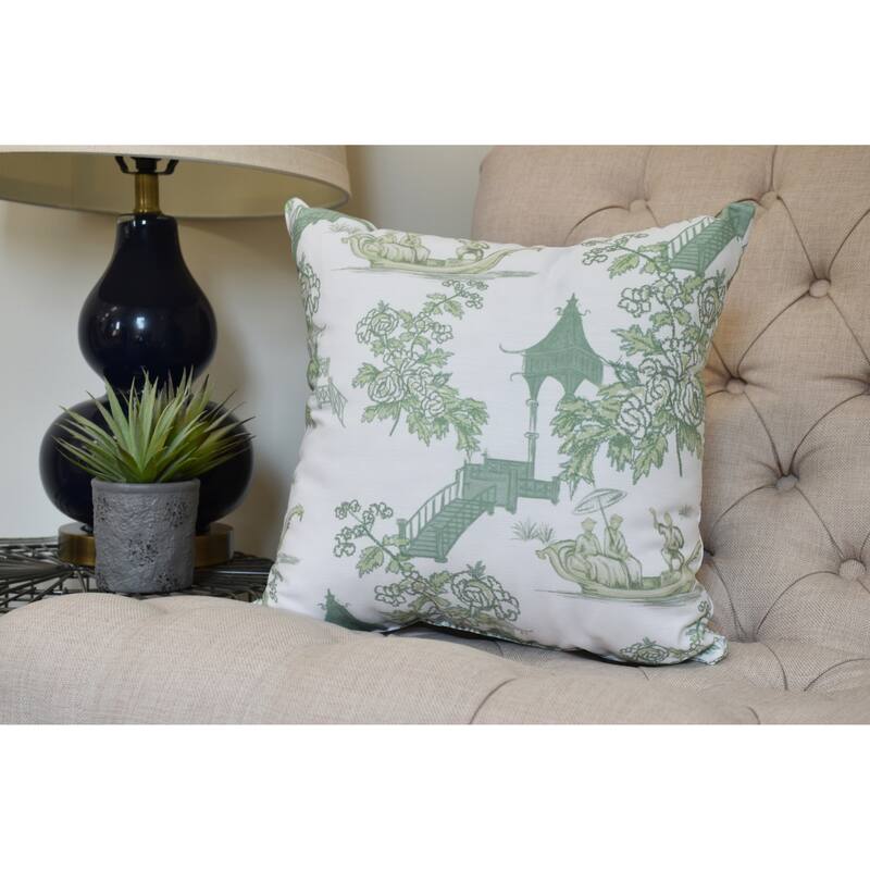 20 x 20 inch China Old Floral Print Pillow