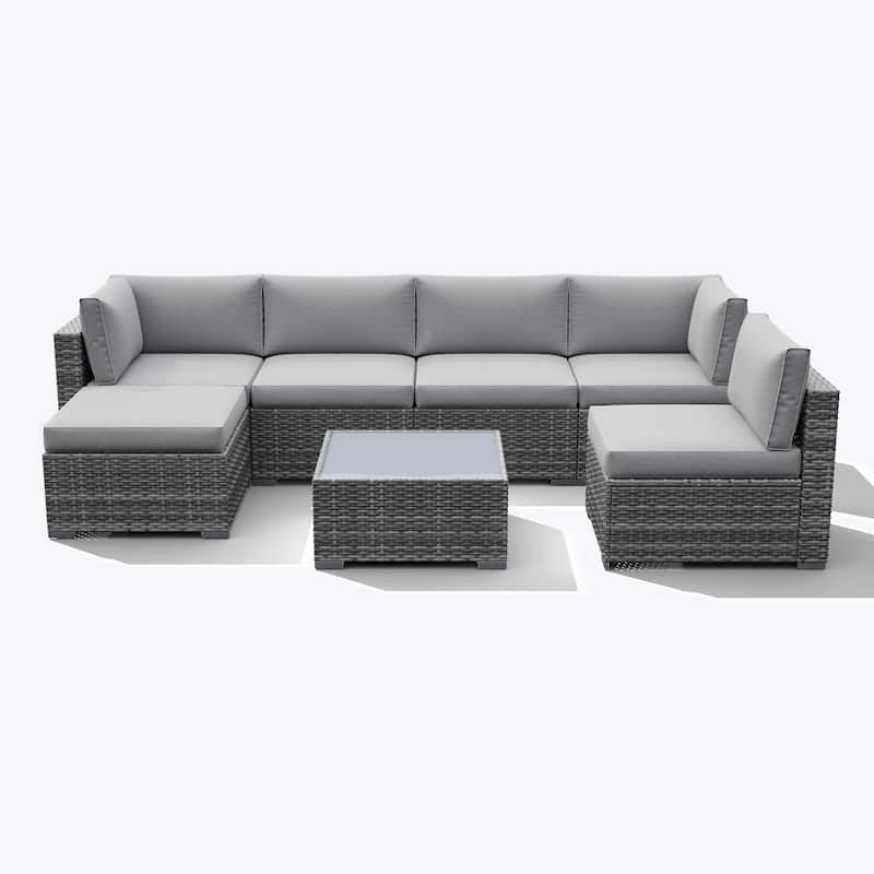 7-piece Wicker Sectional Sofa Set