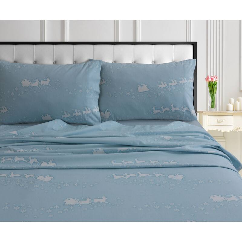 Cozy Ultra-soft Flannel Deep Pocket Oversized Bed Sheet Set