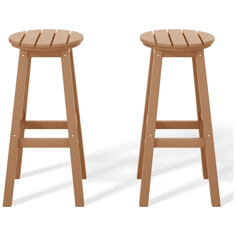 Laguna Hdpe All Weather Outdoor Patio 29" Round Bar Stool (Set Of 2)