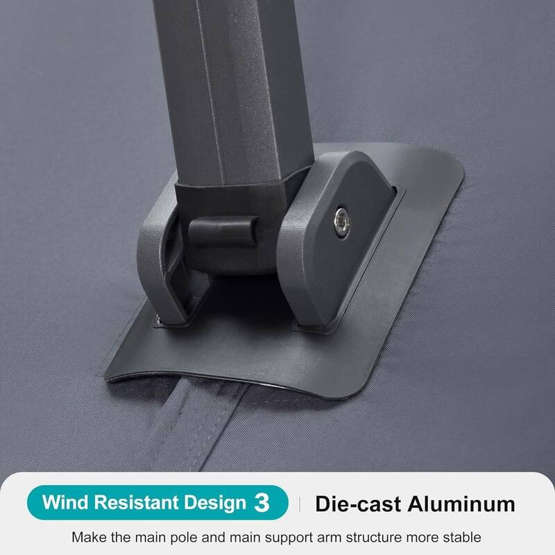 PURPLE LEAF Extra Large Premium Patio Cantilever Offset Umbrella with 360-degree Rotation