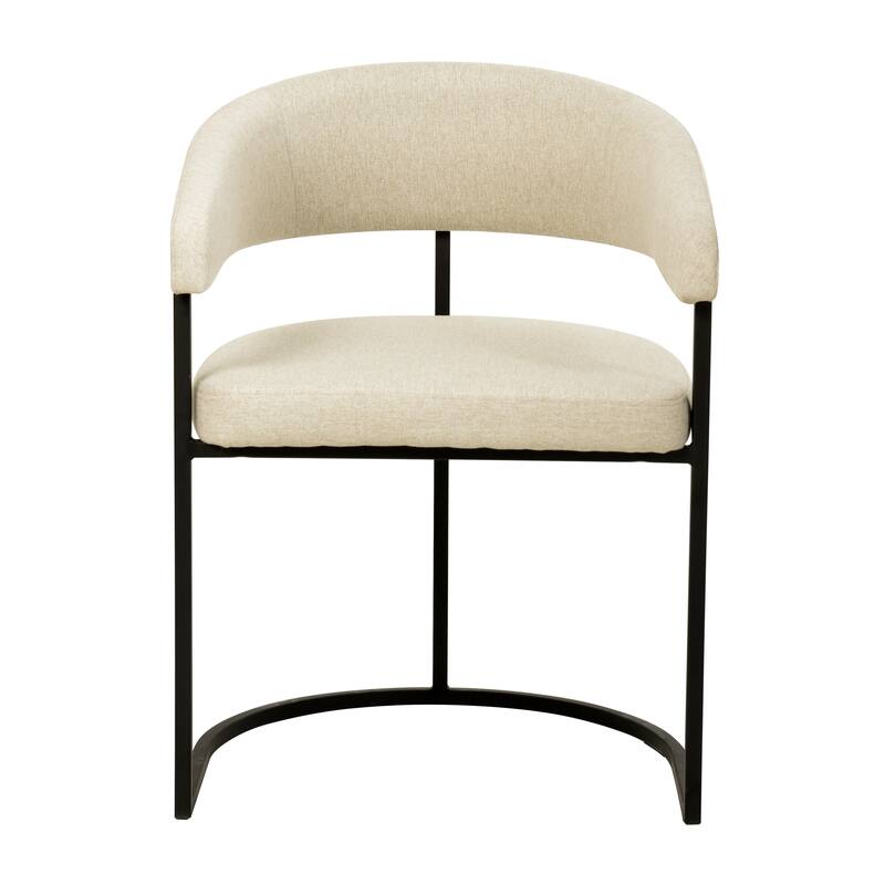 LeisureMod Aero Modern Upholstered Leather Dining Chair in Iron & Polyester, Accent Armchair for Home Kitchen Office