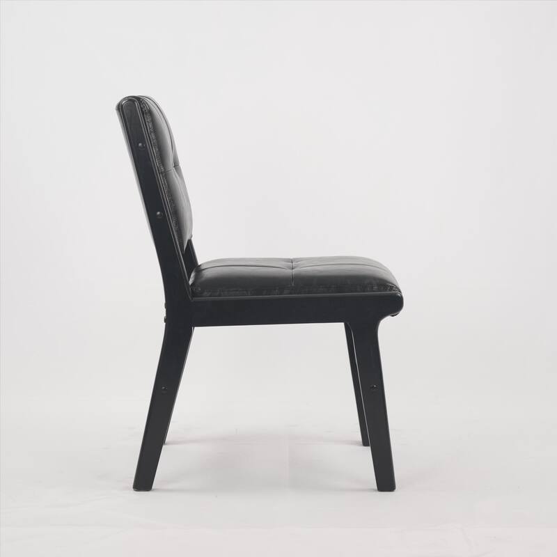 PU Dining Chair,Set of 2 - Black