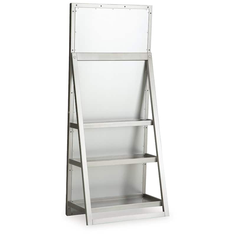 Signature Design by Ashley Evesen Gray Floor Standing Mirror with Storage - 28" W x 1.7" D x 66" H