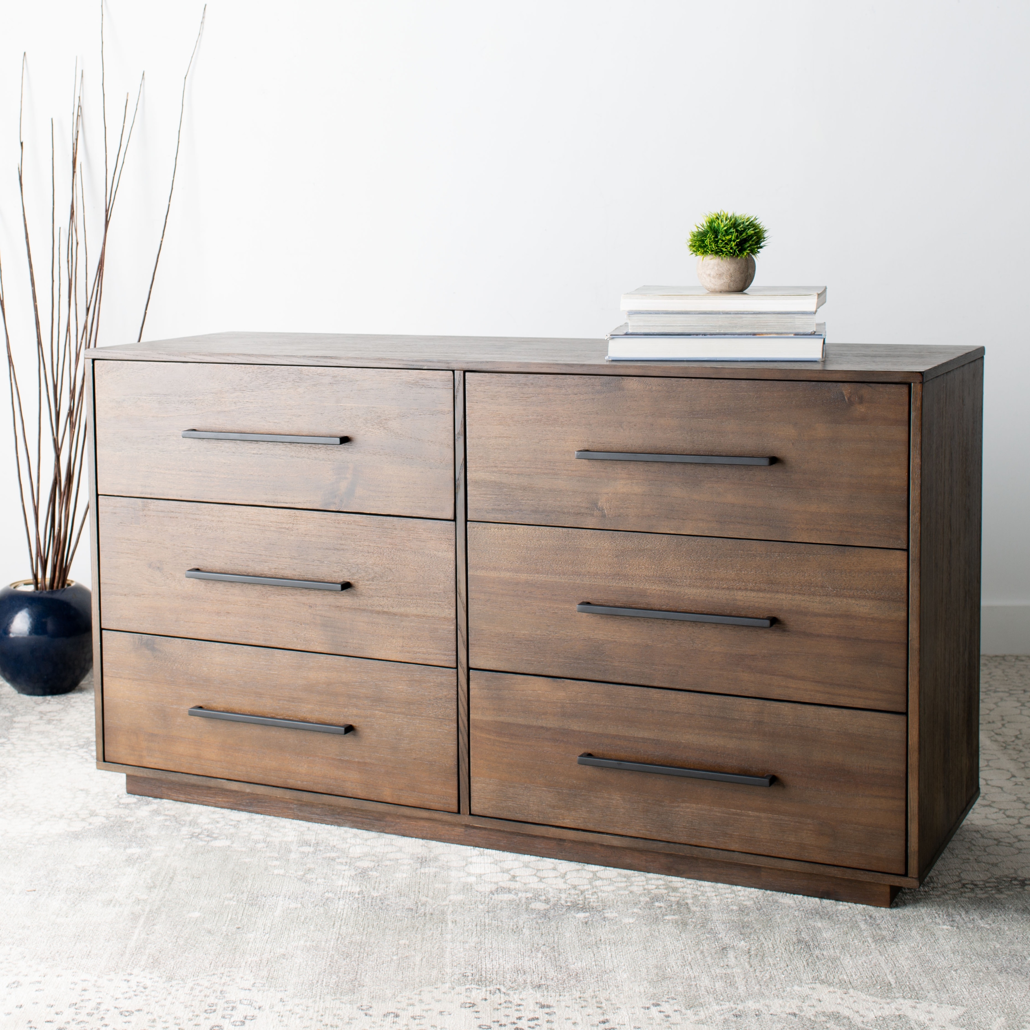 dark chocolate brown dresser Modus Furniture Riva Six Drawer Dresser in Chocolate Brown (2024)