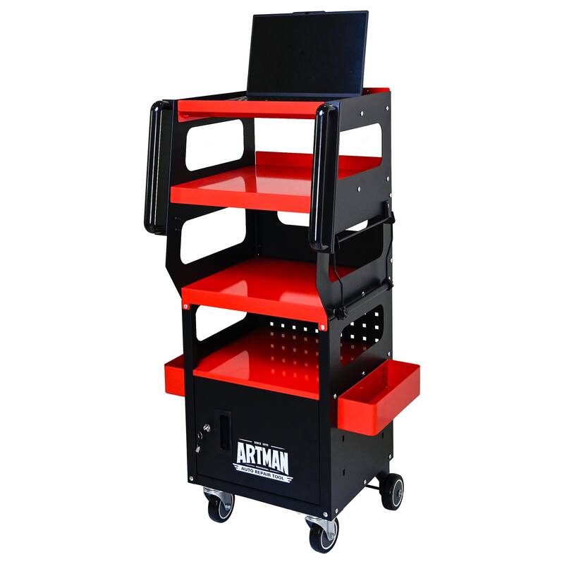 4 Level Steel Tool Cart with Wheels