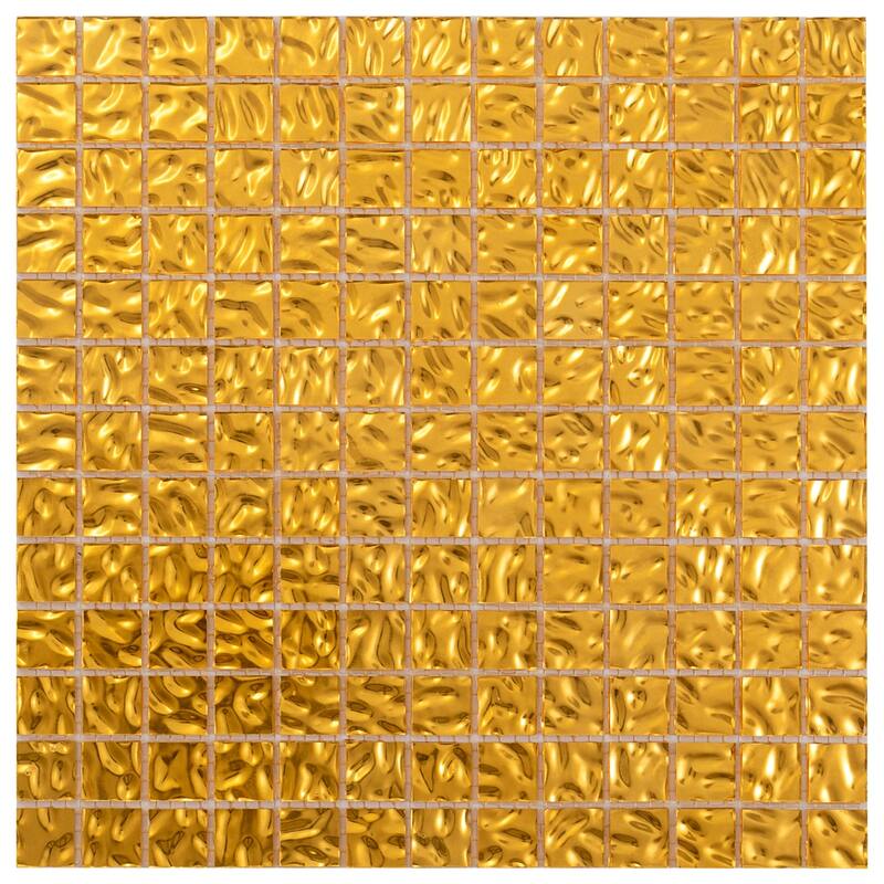 Apollo tile 12" x 12" Altin Glossy Shimmer Gold Glass Tile (20 sq ft/case) - 20 Pack