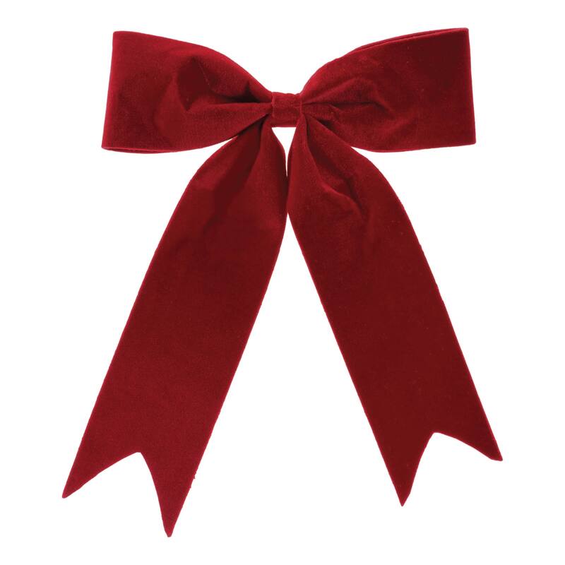 Set of 2 Christmas Bows for Tree Wreath and Garland - Red-Type A