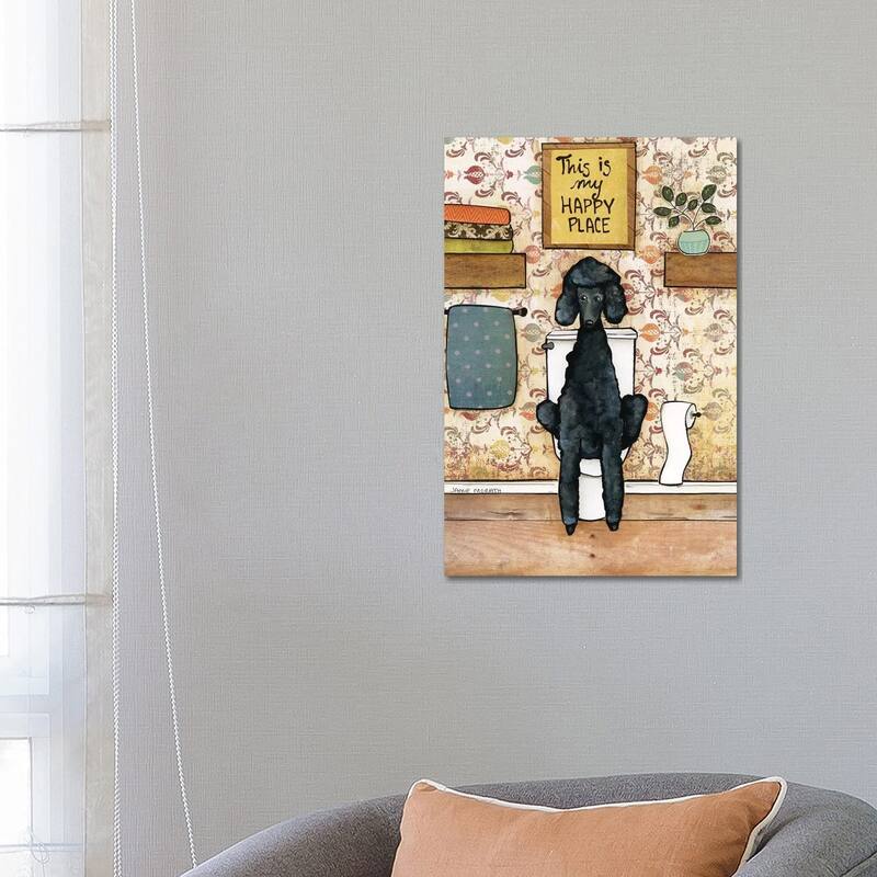 iCanvas "Happy Place Poodle" by Jamie Morath Canvas Print - 26x18x1.5