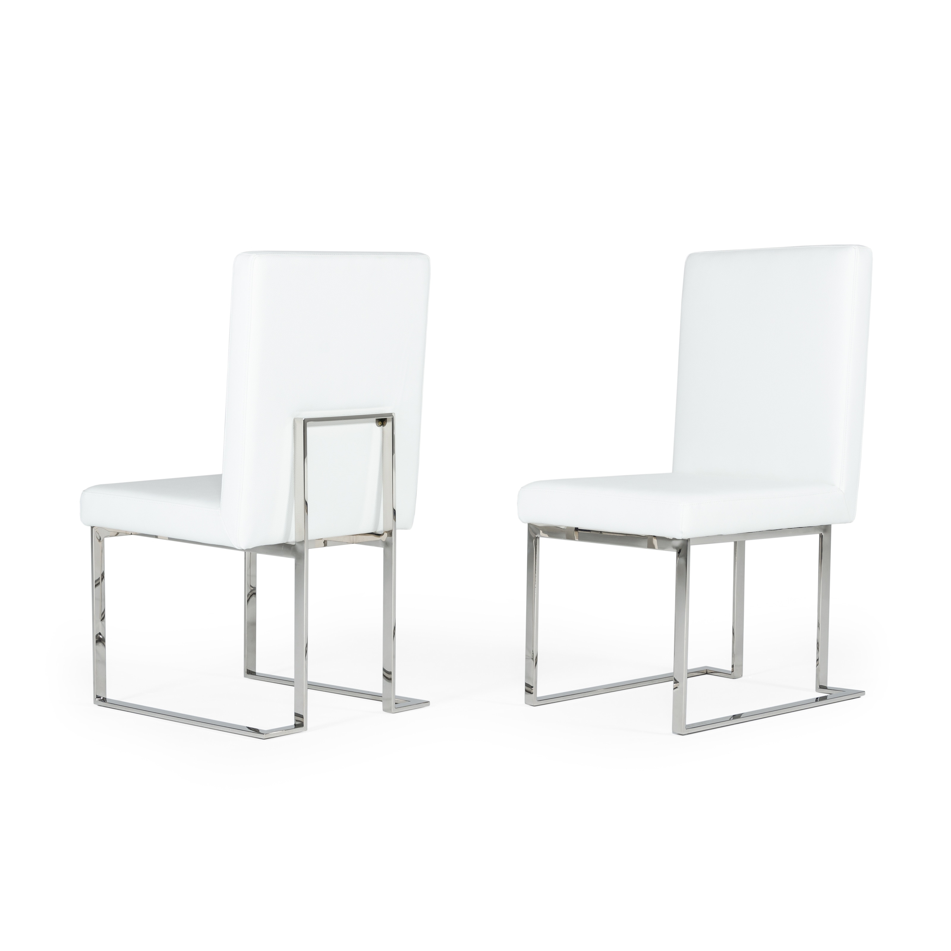 Shop Black Friday Deals On Modrest Fowler Modern White Leatherette Dining Chair Set Of 2 Overstock 31295389