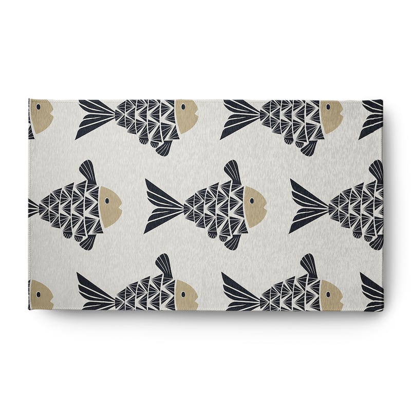 Fish Tales Nautical Chenille Rug - Taupe - 3' x 5'