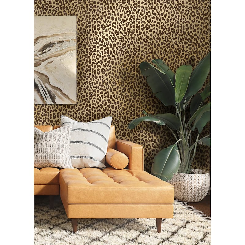RuLeopard Brown Peel and Stick Wallpaper