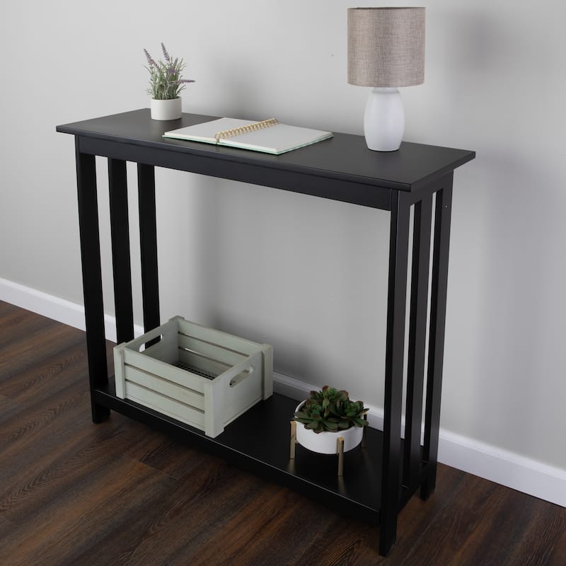 Lavish Home 2-Tier Console Table - 39x11.8in Narrow Entryway Table