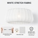 preview thumbnail 5 of 8, Modern Farmhouse 1-Light Ribbed Stretch Fabric Drum Pendant Light for Kitchen Island Bedroom Entryway - 15" D