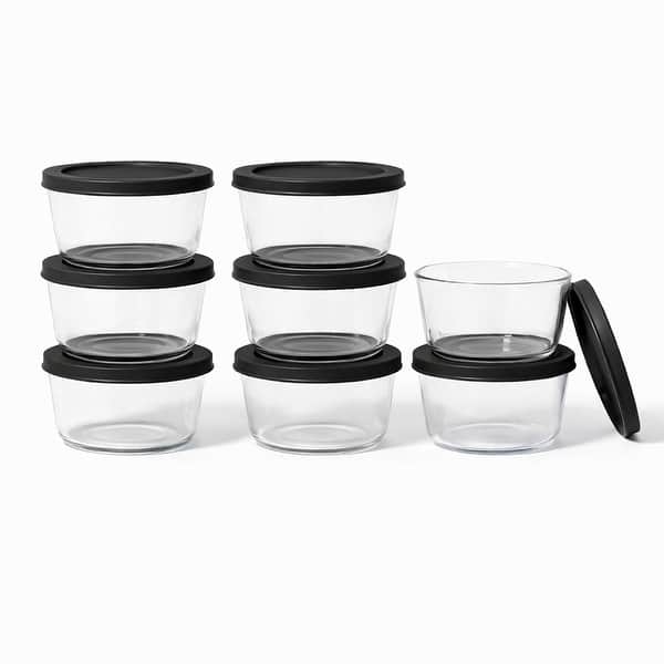 Borosilicate Glass Food Storage Container, 4 Piece Set, 1-Cup (8oz) - Bed  Bath & Beyond - 39593076