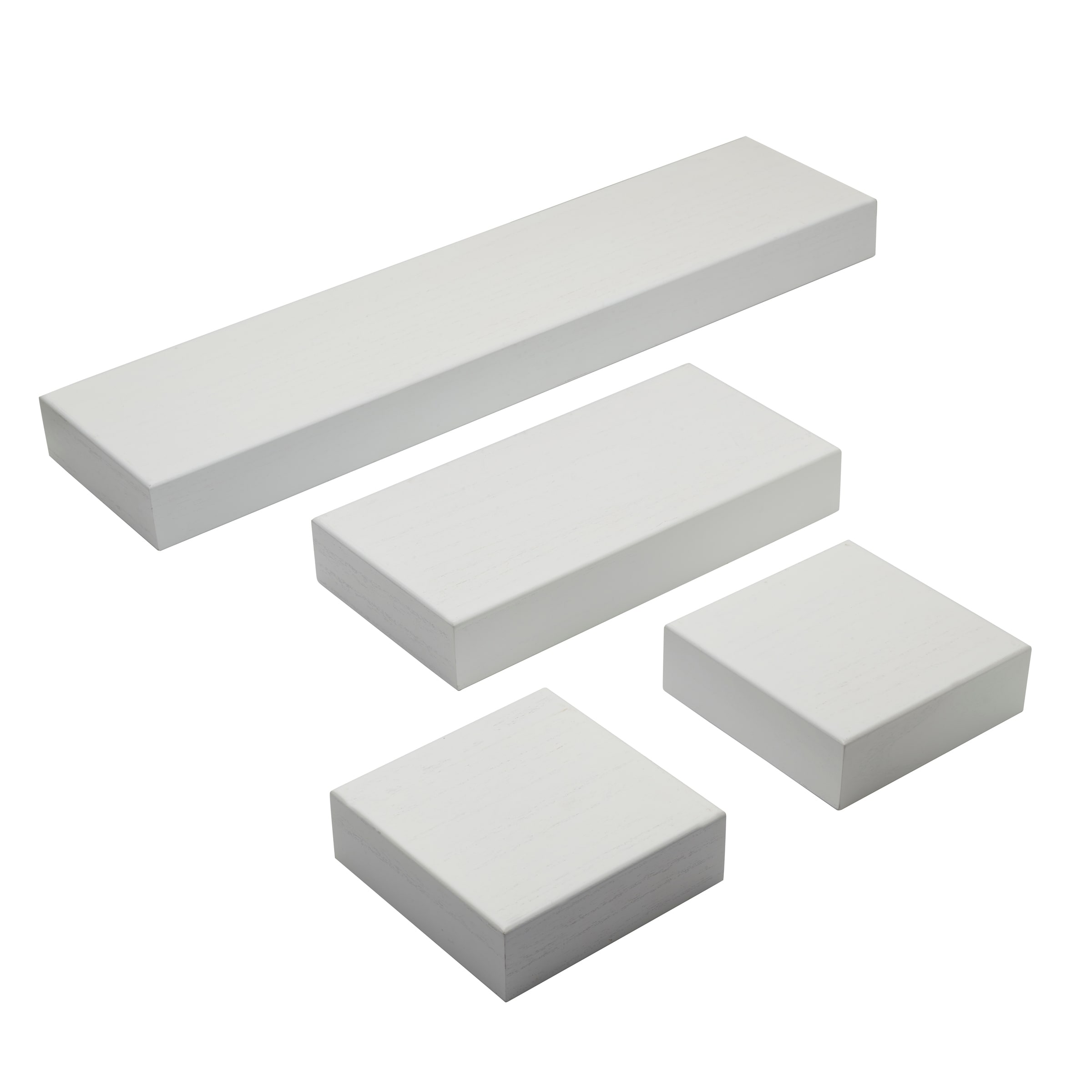Set of 4 White Chunky Shelves, 1-24, 1-12, 2-6 Inch