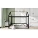 preview thumbnail 6 of 7, Black Metal Twin Size House Bed Frame with Fence and Roof