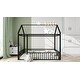 preview thumbnail 9 of 8, Black Twin Size Metal House Bed Frame with Fence and Roof for Kids, Teens, Girls, Boys
