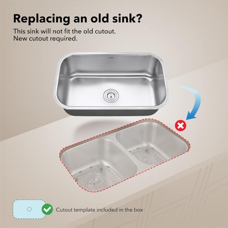 Ruvati 30-inch Undermount 16 Gauge Stainless Steel Kitchen Sink Single Bowl - RVM4250 - 30″ x 18-1/8″