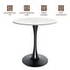 preview thumbnail 5 of 31, Bristol 27" Round Dining Table for 4 with Solid Wood Tabletop in Sleek Black Pedestal Base for Kitchen & Dining Room - 27.56"