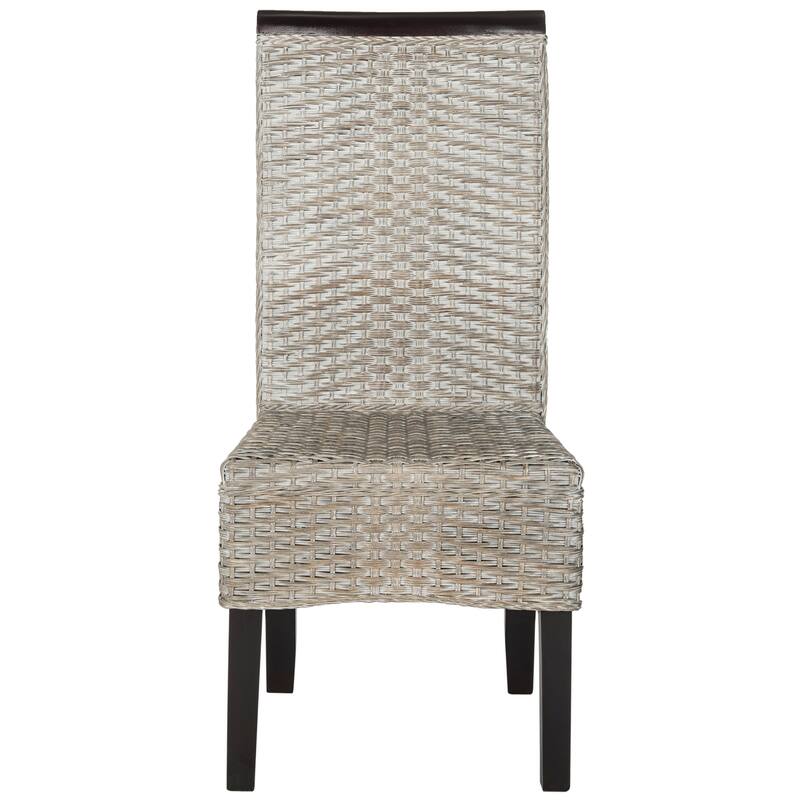 SAFAVIEH Gunvor Grey Wicker Dining Chair (Set of 2) - 17.3" x 24" x 39.3" - 17Wx24Dx39H