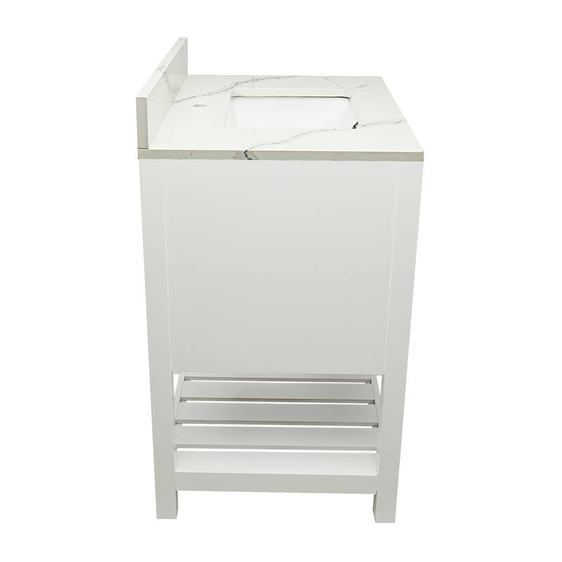Tremblant 31" Bathroom Vanity in Espresso with Quartz Stone Vanity Top Sink w/ Backsplash in Galaxy White Single Hole