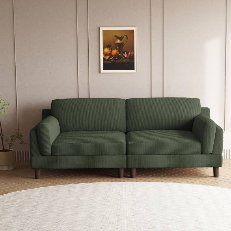 Modern 90" Loveseats Corduroy Sectional Sofa
