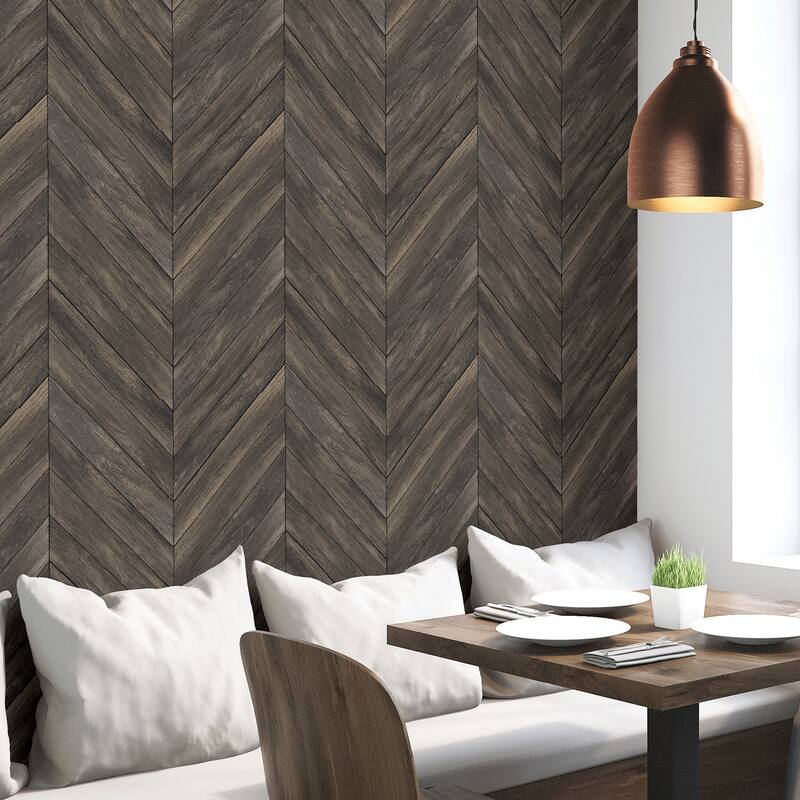 InHome Wildwood Walnut Peel & Stick Wallpaper