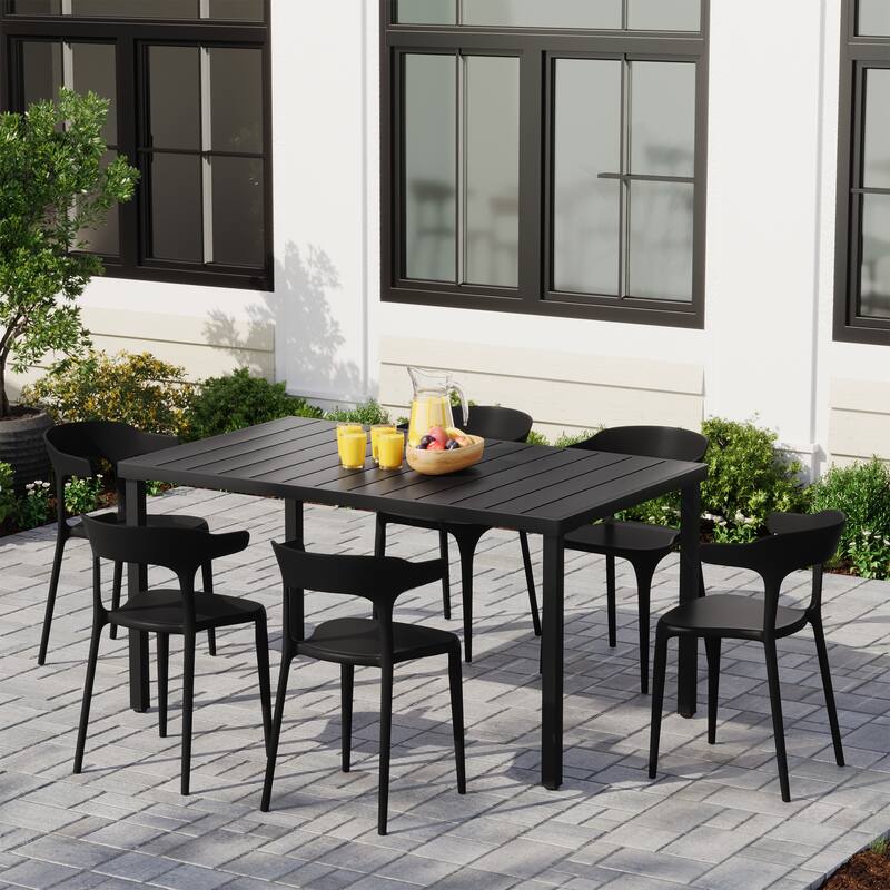 Frond and Form 6-Person Outdoor Rectangular Dining Set
