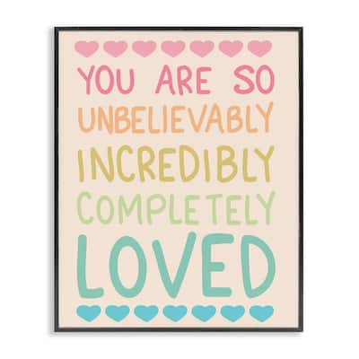 Stupell Completely Loved with Hearts Framed Giclee Art Design By Sweet Melody Designs