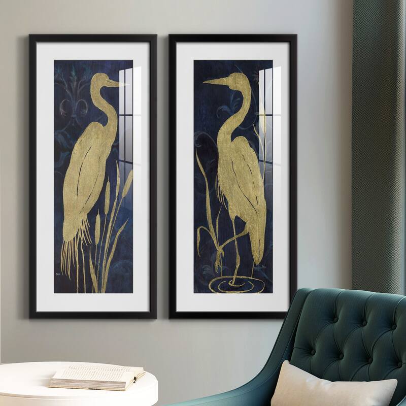 Egret on Indigo I-Premium Gallery Framed Print - Ready to Hang