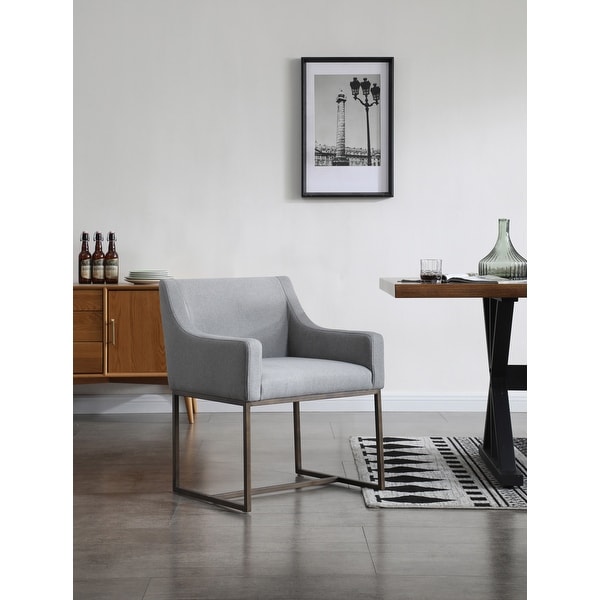 Modrest Elijah Modern Grey Copper Antique Brass Dining Chair