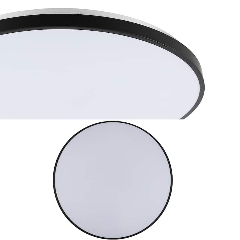 Marelle 21.25" 1-Light Modern Minimalist Iron Circle Integrated LED Flush Mount by JONATHAN Y