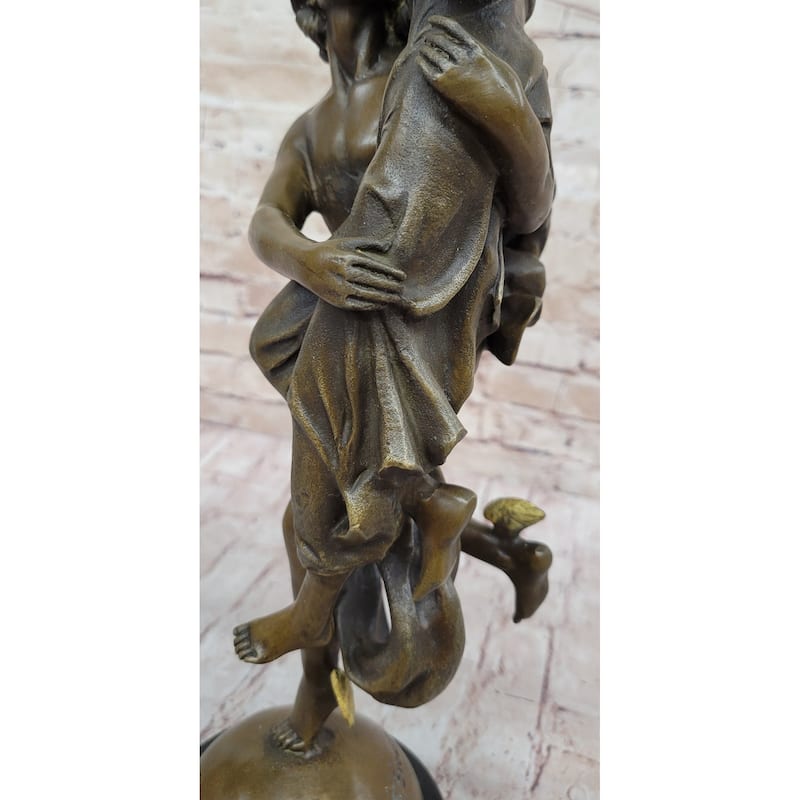 Hermes Flying Mercury And Pandora Greek Mythology Bronze Sculpture Statue