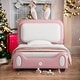 preview thumbnail 1 of 5, Twin Rabbit-Shape Princess Bed, White+Pink White