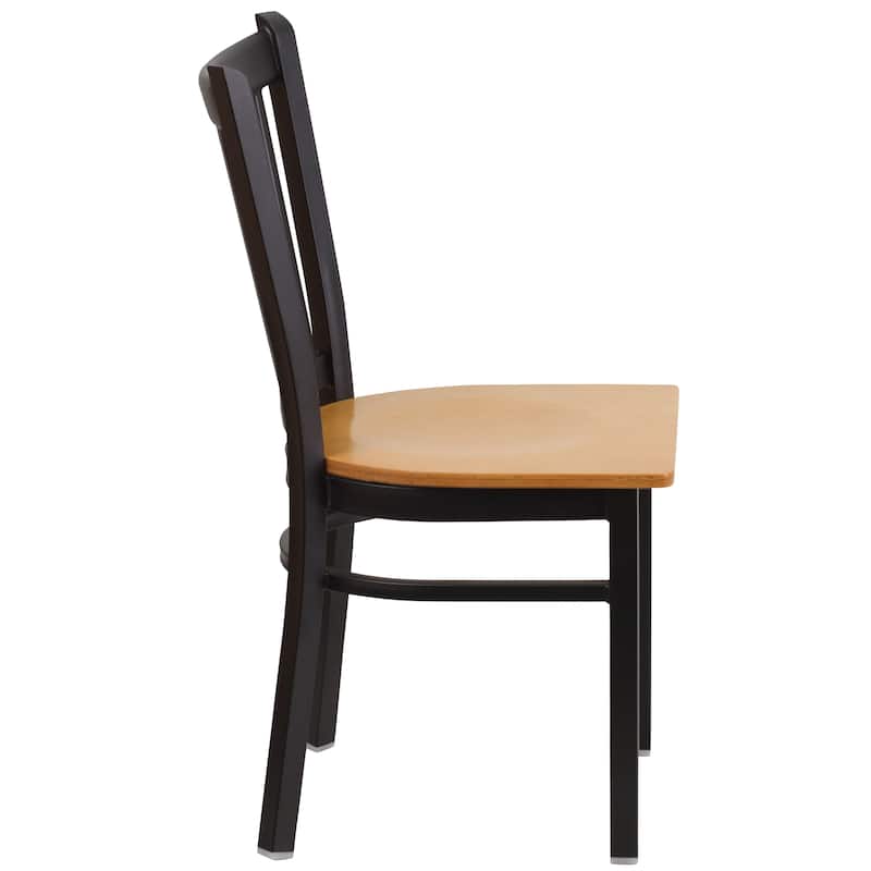 2 Pack Vertical Back Metal Restaurant Chair - 17"W x 20.25"D x 34.25"H