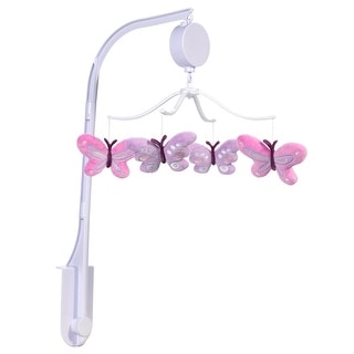 Bedtime Originals Magic Garden Pink/Lavender Butterfly Musical Baby Crib Mobile