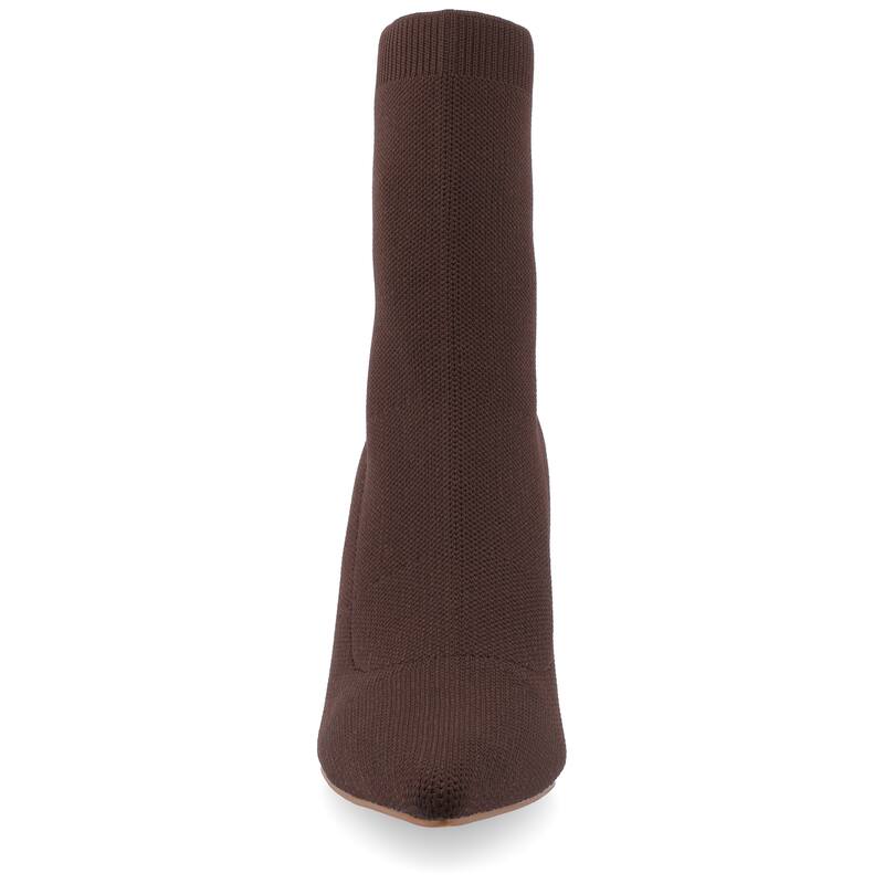 Journee Collection Medium and Wide Width Women's Noralinn Booties - Medium - Brown - 11