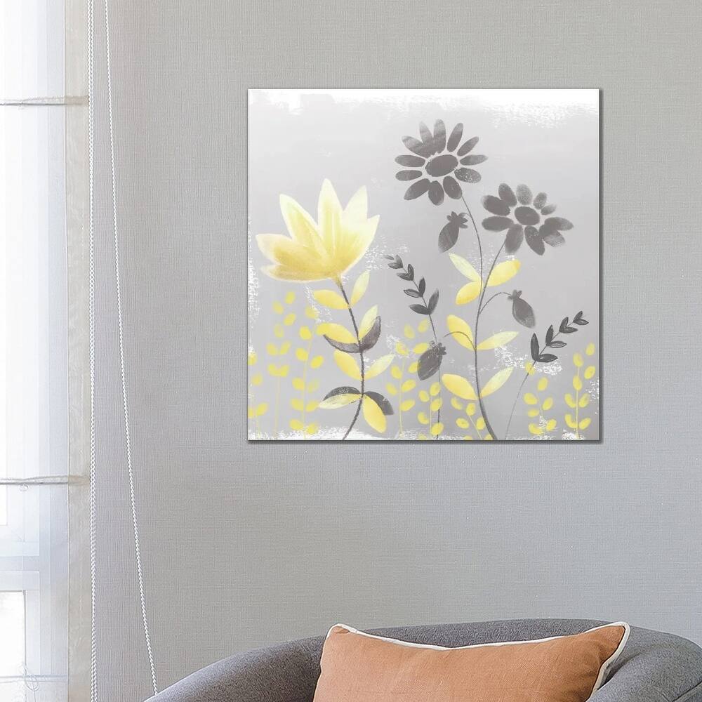 iCanvas "Soft Nature Yellow & Grey I" by Northern Lights Canvas Print
