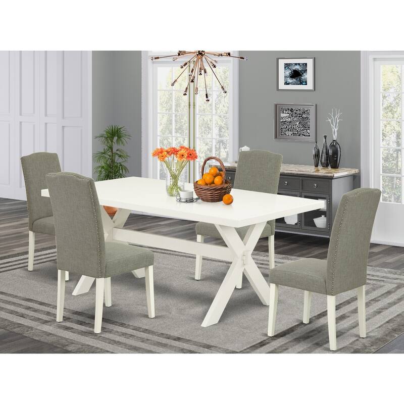 Contemporary 5-Piece Dinette Set - Dining Table with 4 Chairs - Modern Kitchen Set - 72