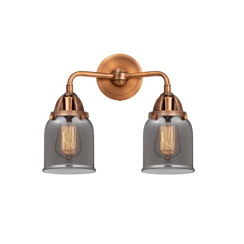 Innovations Lighting 288-2W-13-13 Bell Vanity Bell 2 Light 13" Wide - Antique Copper / Plated Smoke